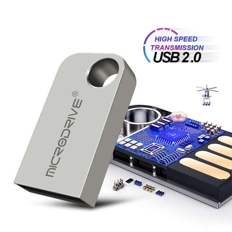 MicroDrive 16GB USB 2.0 Mini Semi-circular Metal U Disk, 16GB