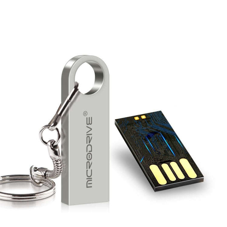 MicroDrive 128GB USB 2.0 Metal Waterproof High Speed U Disk(Grey), 128GB