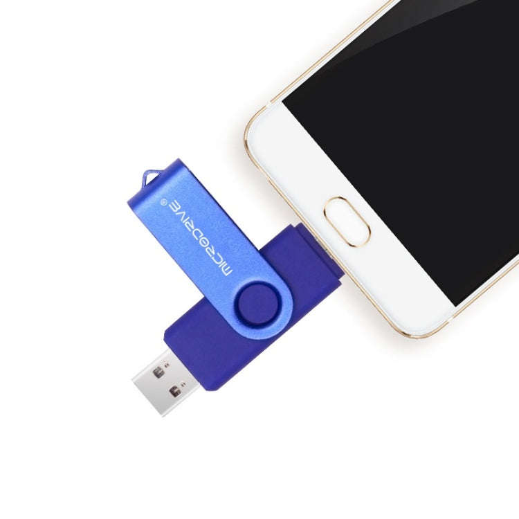 MicroDrive 32GB USB 2.0 Mobile Computer Dual-use Rotating OTG Metal U Disk, 32GB