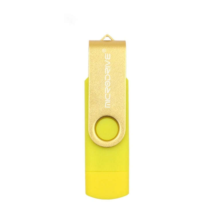 MicroDrive 32GB USB 2.0 Mobile Computer Dual-use Rotating OTG Metal U Disk, 32GB