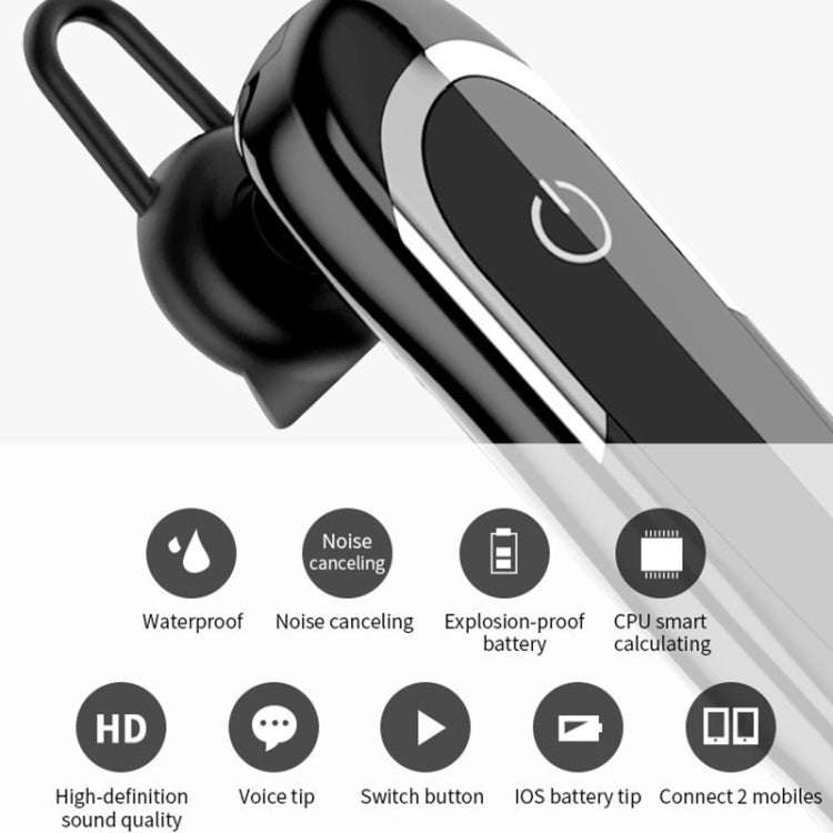 Moloke D5 Hanging Ear Type Business Bluetooth Waterproof Anti-sweat Noise Cancelling Earphone HiF...