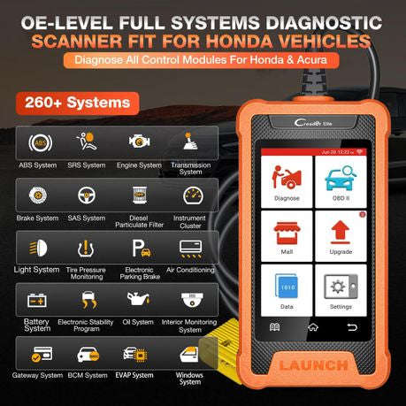 Launch Elite for Honda Full Systems Bi-Directional Diagnostic Scan Tool