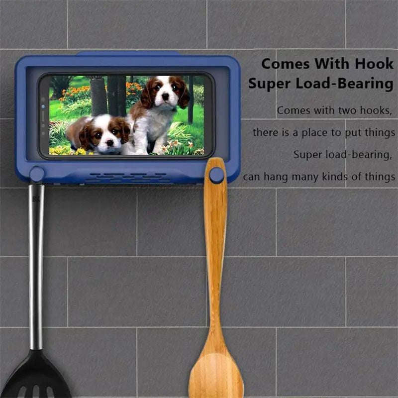 Techme White Waterproof Smartphone Holder for Bathroom/Shower/Bath