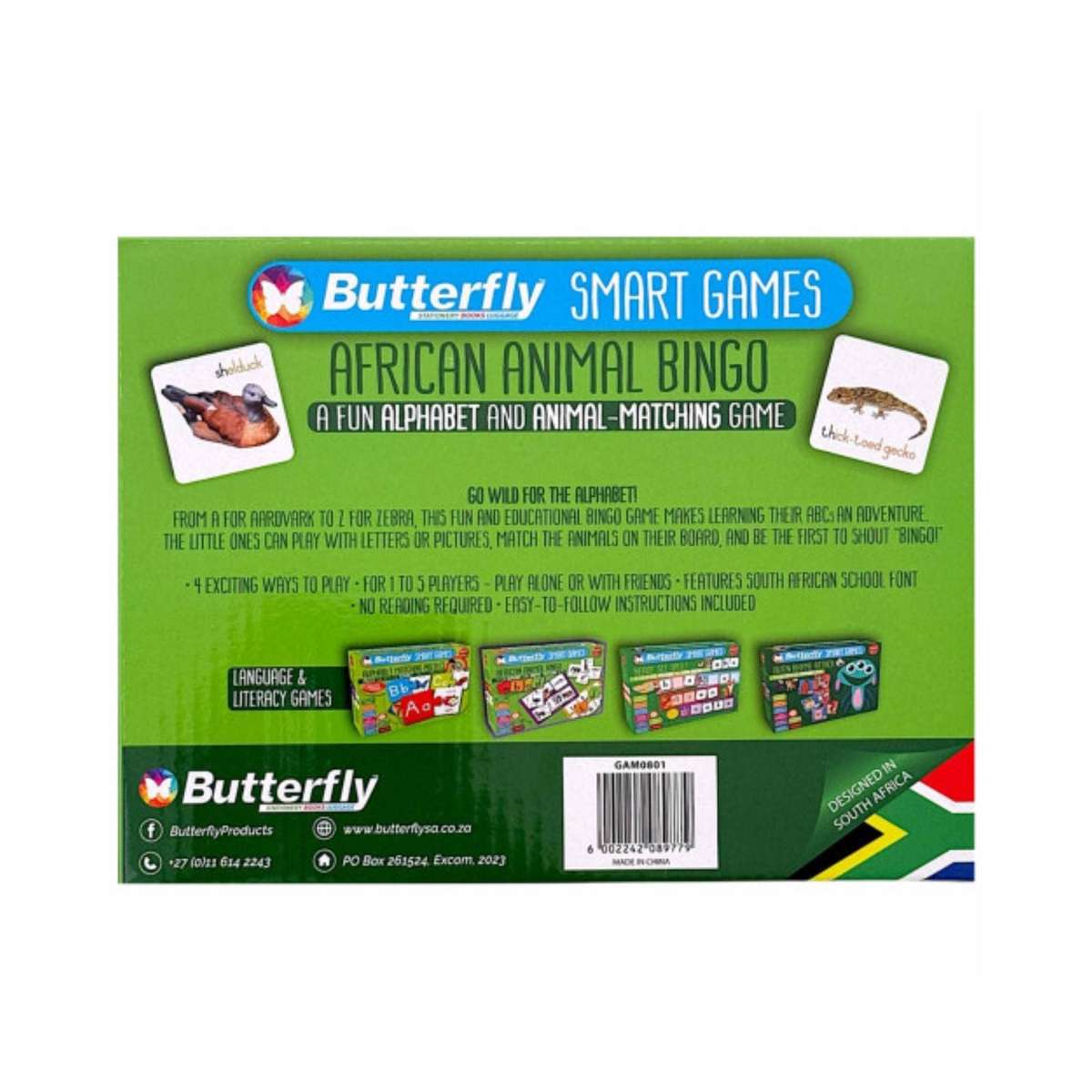 Butterfly Smart Games - African Animal Bingo