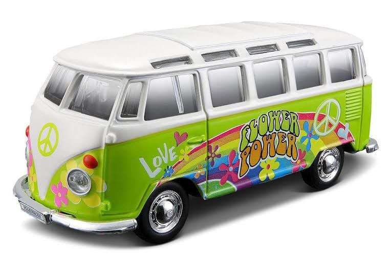 Maisto Die-Cast Model - Hippie Line VW Samba Van Scale 1:25