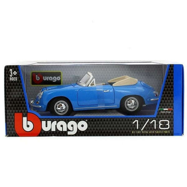 Bburago 1/18 Porsche 356B Cabriolet 1961 - Blue