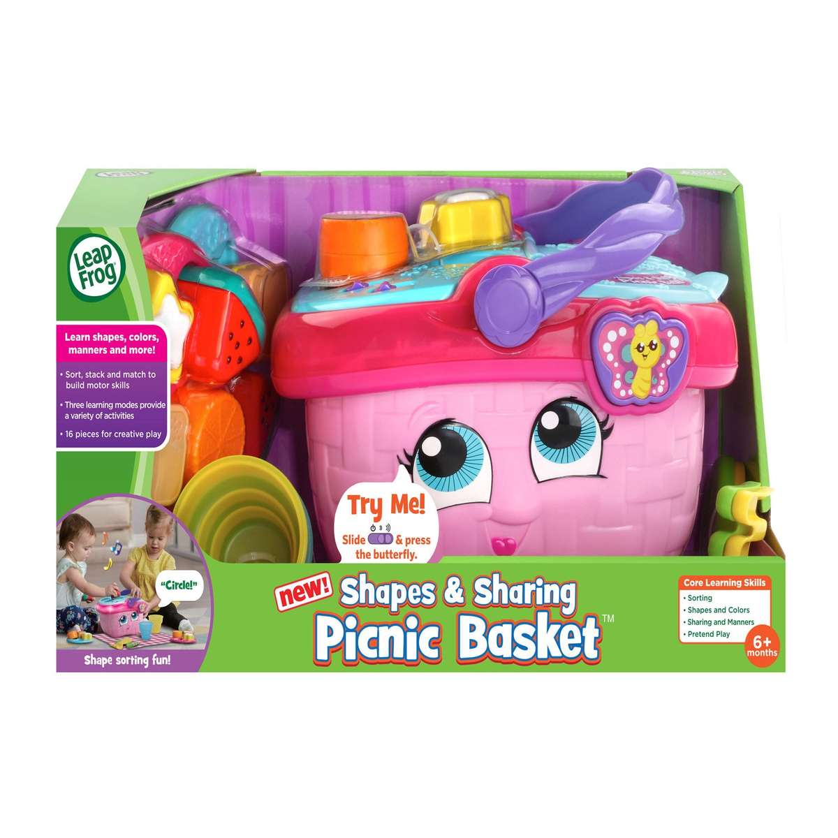 LeapFrog Shapes & Sharing Picnic Basket - Pink