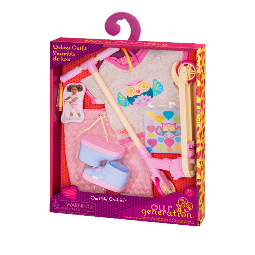 Our Generation Deluxe Scooter Outfit Owl Be Cruisin