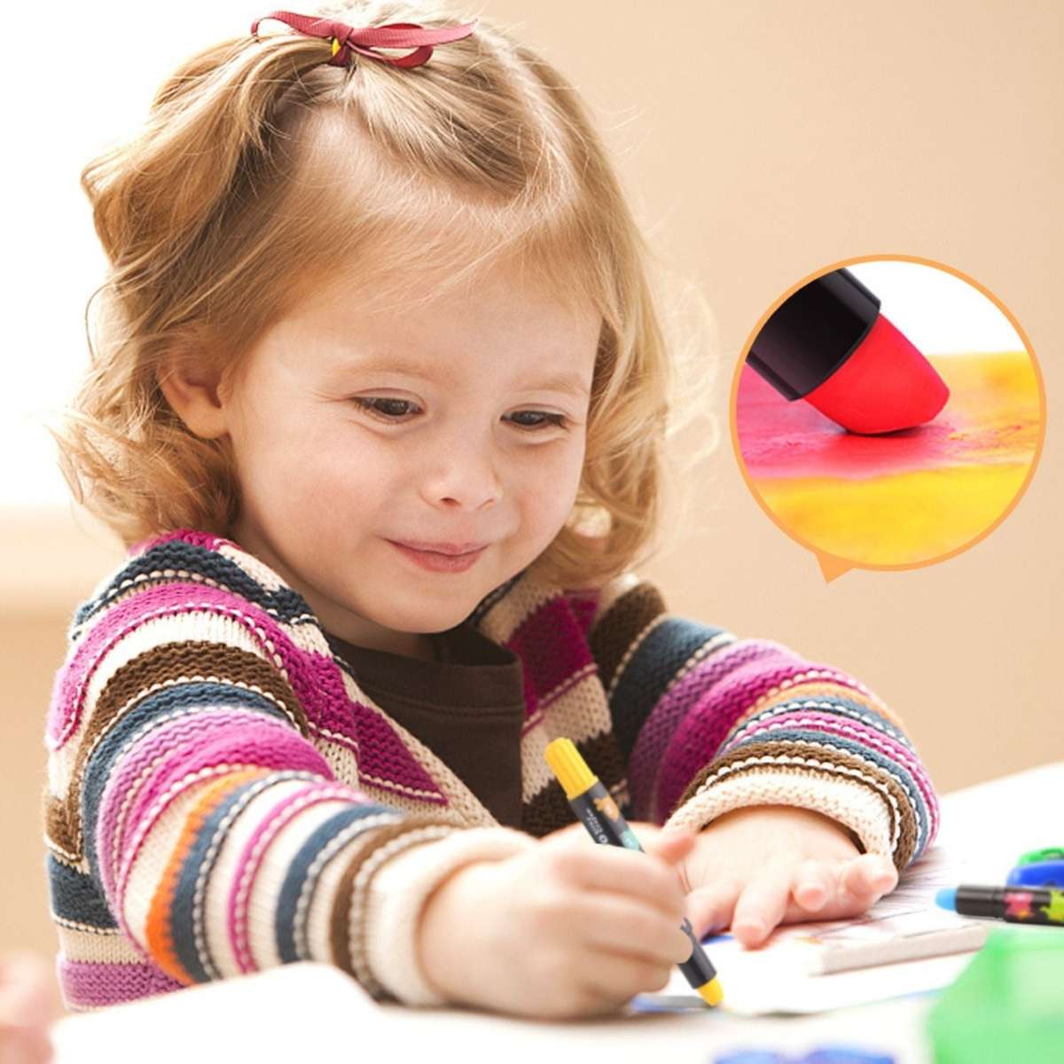 Jar Mel Silky Washable Crayon - Baby Roo 6 Colours