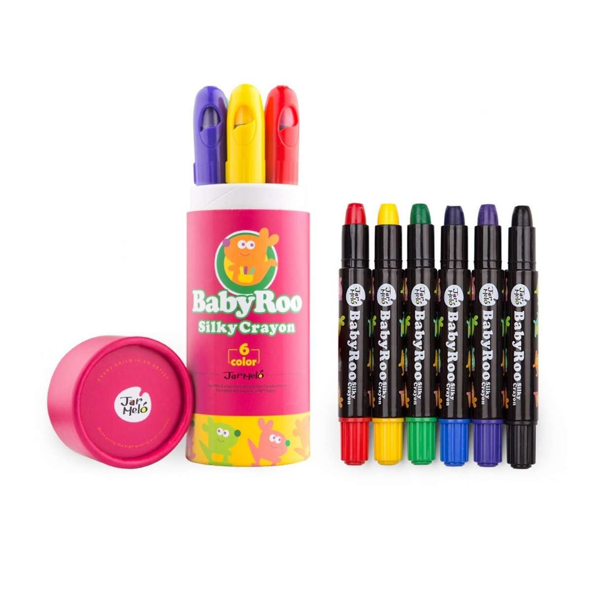 Jar Mel Silky Washable Crayon - Baby Roo 6 Colours