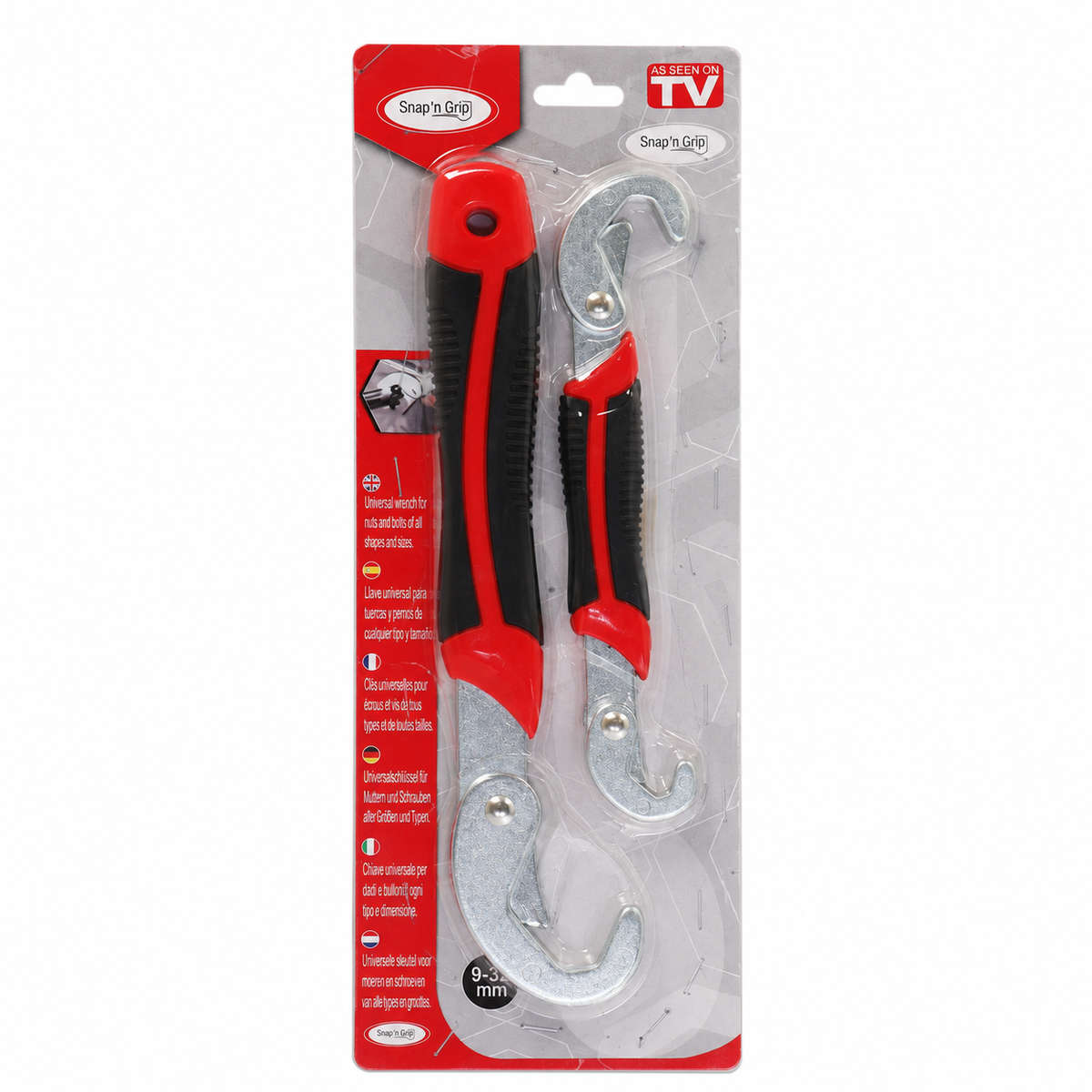 Snapn Grip Universal Adjustable Wrench Set  2 Piece
