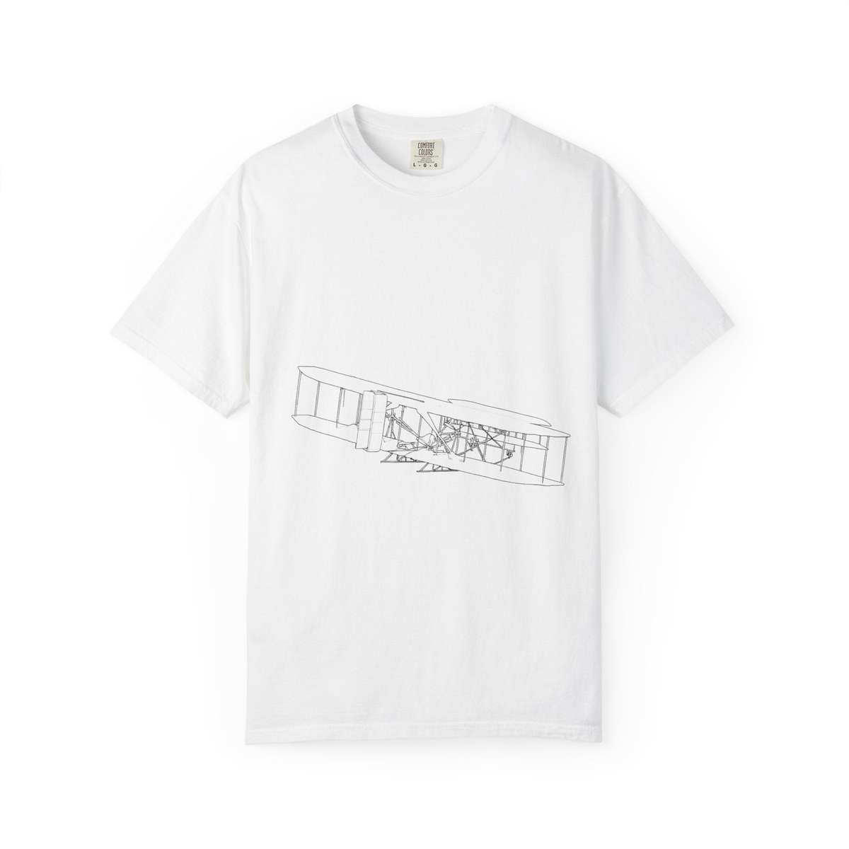 Wright Flyer T-Shirt - First Powered Aircraft Line Art Graphic Tee - Aviation History & Avgeek Gift