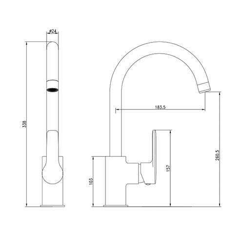 Highrise Swivel Sink Mixer