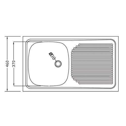 Trendline 711 "Sit On" Sink SEB | 800mm x 460mm