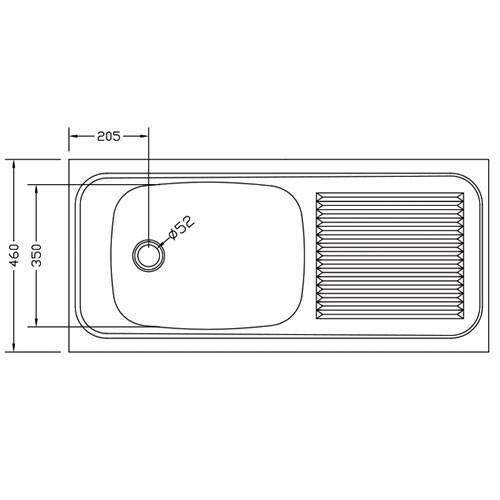 Trendline 711 "Sit On" Sink SEB | 1000mm x 460mm