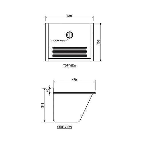ET101 Fabricated Single Wash Trough - Laundry Sink