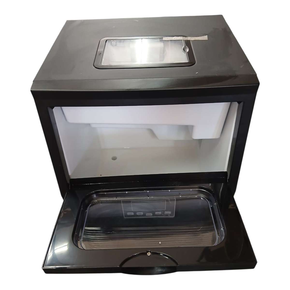 GOLDAIR 30KG/24hrs MATT BLACK PLUMBED-IN ICE MAKER SQUARE CUBE