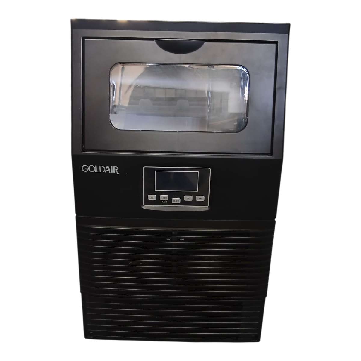 GOLDAIR 30KG/24hrs MATT BLACK PLUMBED-IN ICE MAKER SQUARE CUBE
