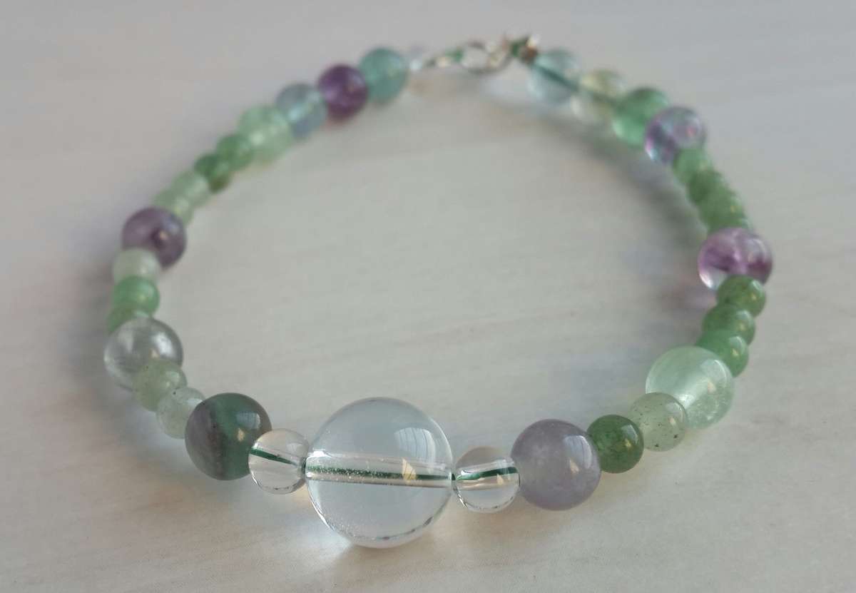Clear Quartz, Fluorite & Aventurine Bracelet