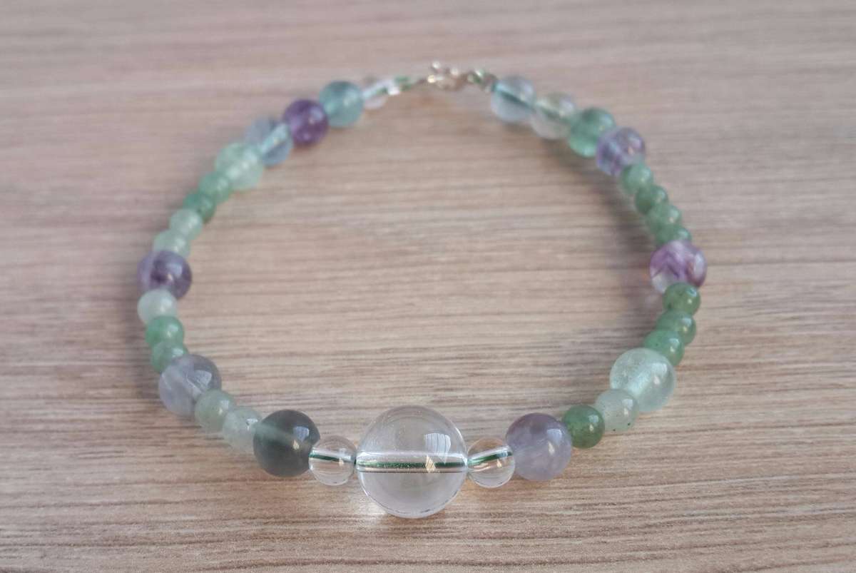 Clear Quartz, Fluorite & Aventurine Bracelet