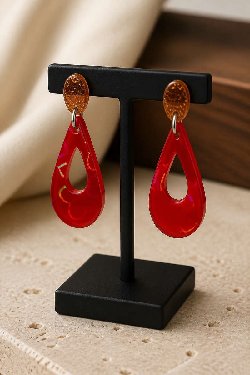 Playful party UV glow handmade earrings designed for a confident style . Design R03  www.chakor.c...