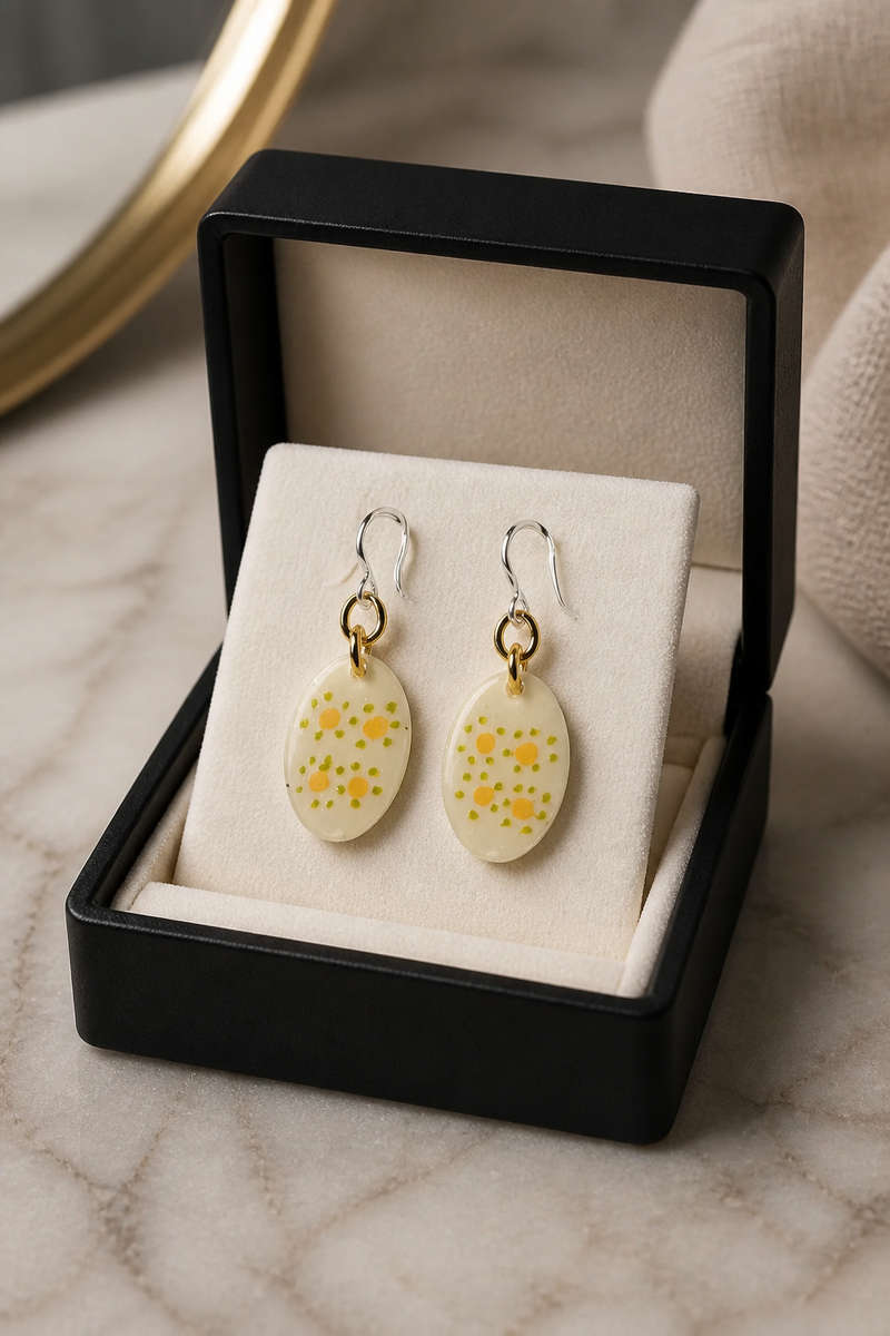 A beautiful elegant sophisticated handmade earring. Crafted to be enjoyed ! Lightweight and comfy...
