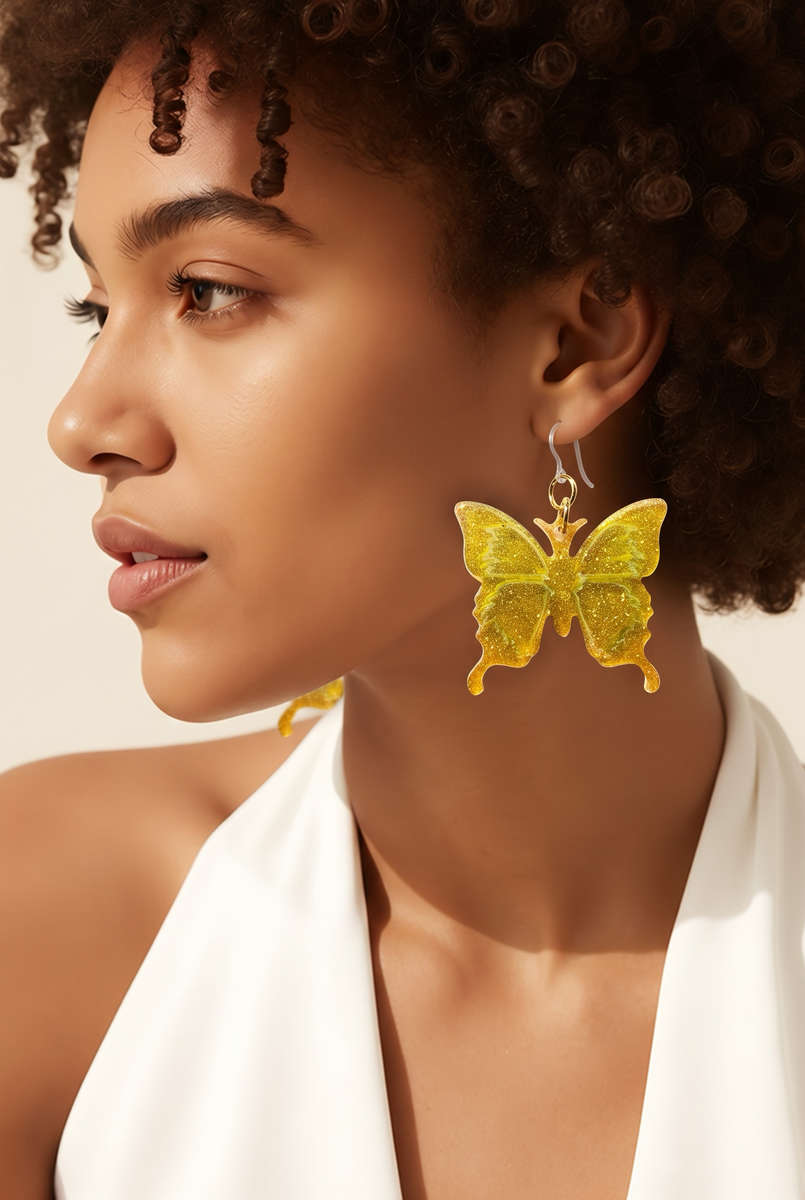 Beautiful stylish elegance . Handmade hypo-allergenic earring. Flutter your style before it flies...