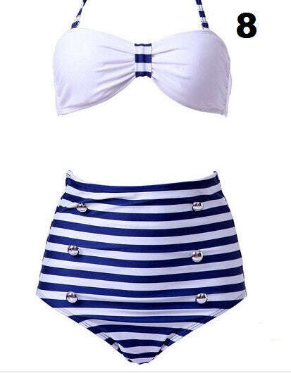 High waisted retro bikini sets - L / 8