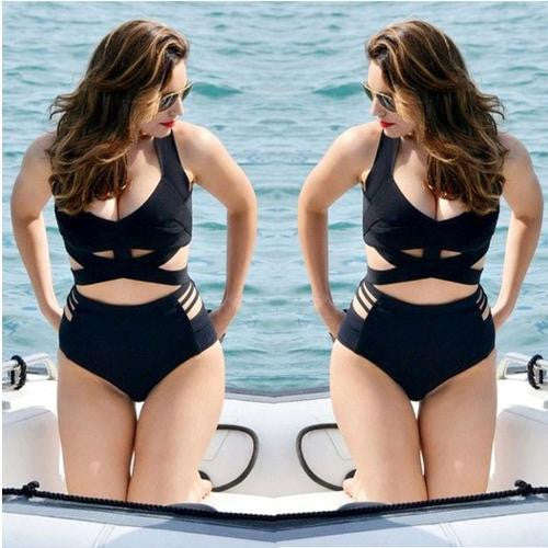 Plus size push up padded bra swimsuit - XL