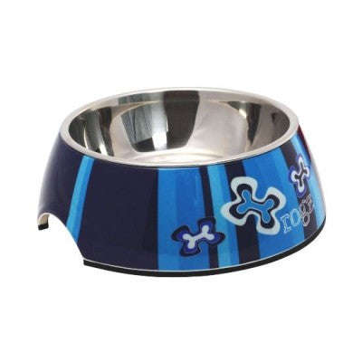 Rogz Dog Bubble Bowlz  2 in 1 - Small / IndigoBones