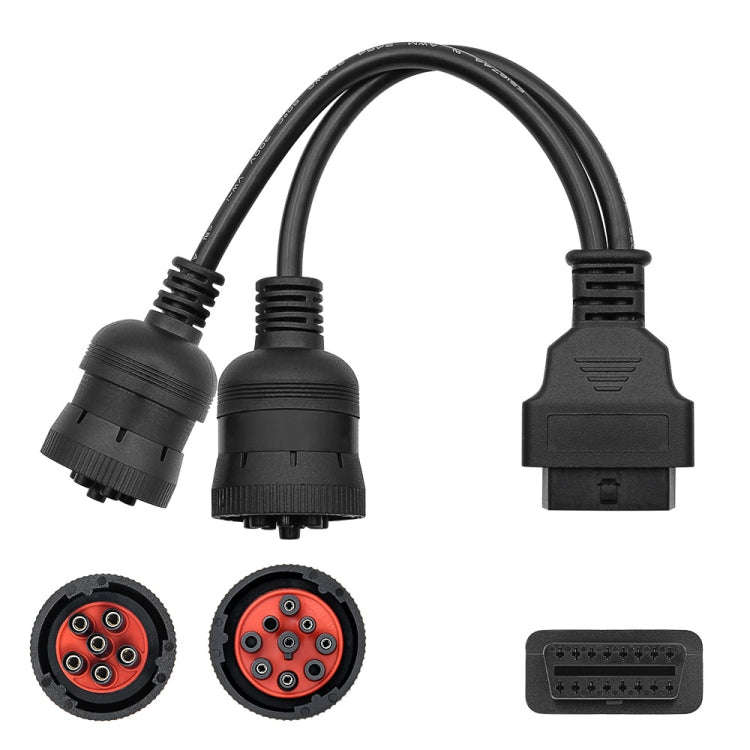 J1708 J1939 6Pin/9Pin to OBD2 16Pin Car Diagnostic Adapter Cable