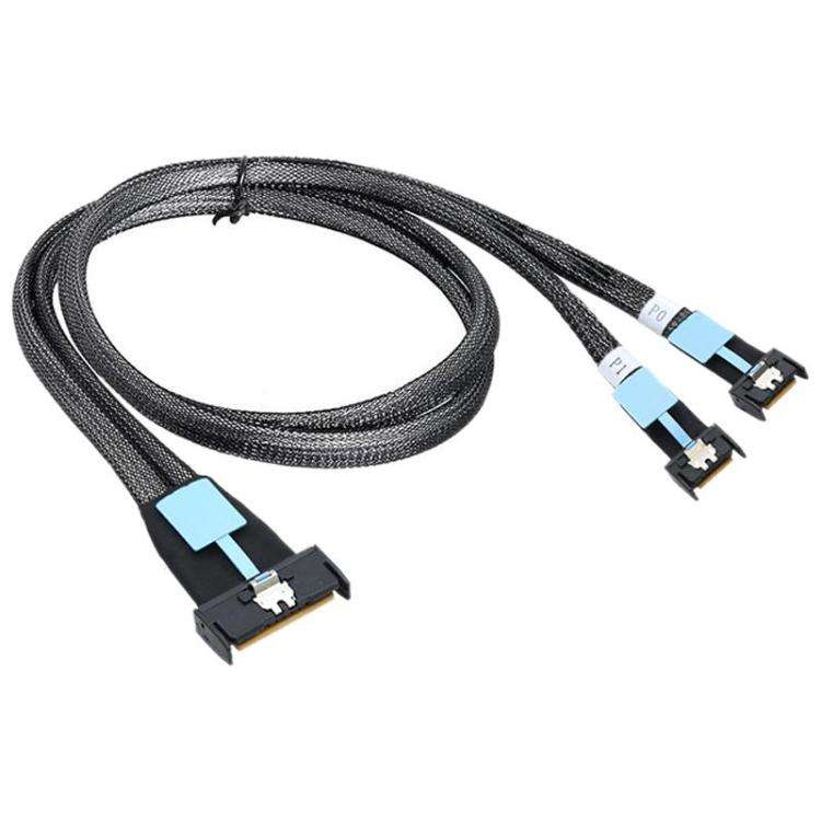 WG185 SlimeSAS MCIOx8 to 2xMCIOx4 Gen5MCIOx8 Server Data Adapter Cable, SlimeSAS MCIOx8 to 2xMCIO...