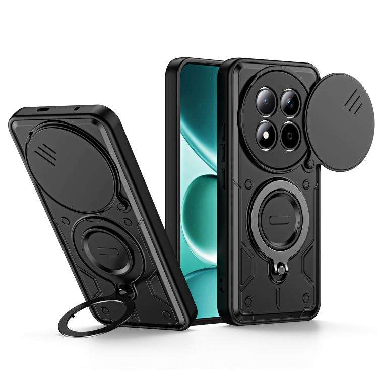 Ring Holder Lens Slide Cover Phone Case, For Redmi Note 15 Pro+ Global 163.3m, For Redmi Note 15 ...
