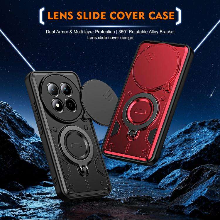 Ring Holder Lens Slide Cover Phone Case, For Redmi Note 15 Pro+ Global 163.3m, For Redmi Note 15 ...
