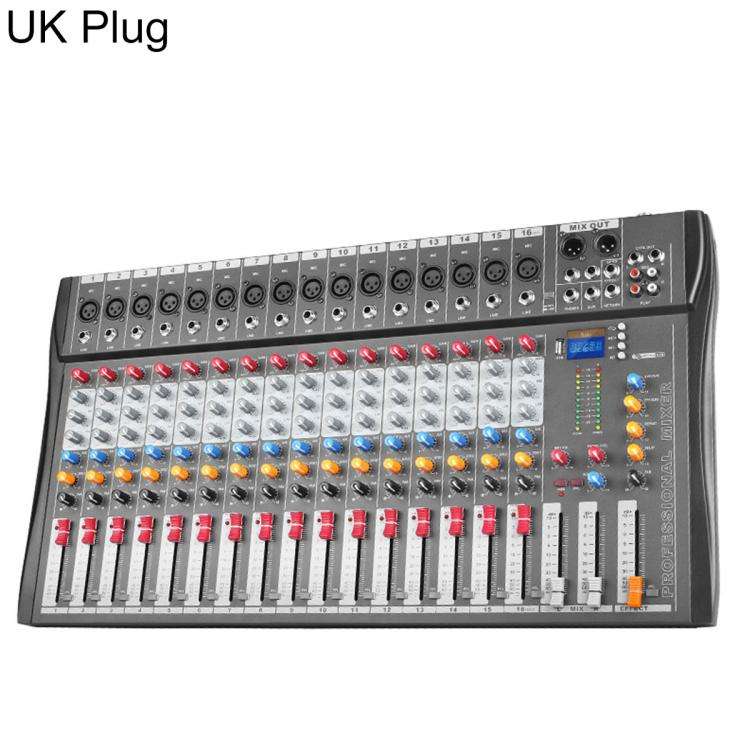 CT-16 16-Channel Professional Bluetooth Recording Mixer KTV Sound System, EU Plug, UK Plug, US Plug