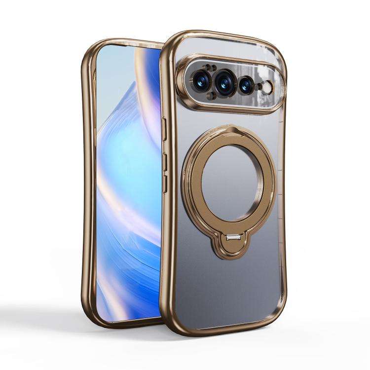 360 Degree Rotation Holder Magnetic Electroplated Phone Case, For Google Pixel 11 Pro XL, For Goo...