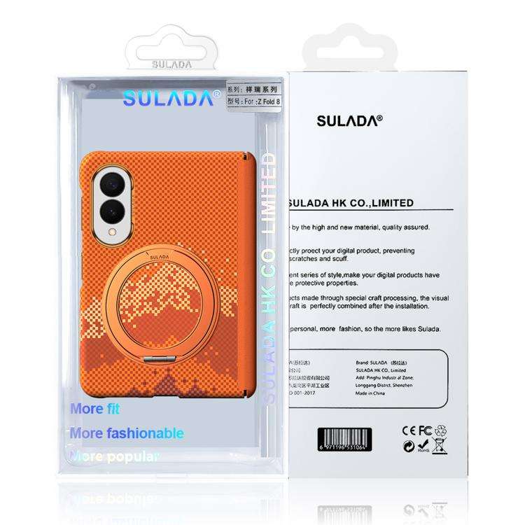 SULADA Kevlar Pixel Grid Texture Rotation Magnetic Holder Phone Case, For Galaxy Z Fold8 5G, For ...