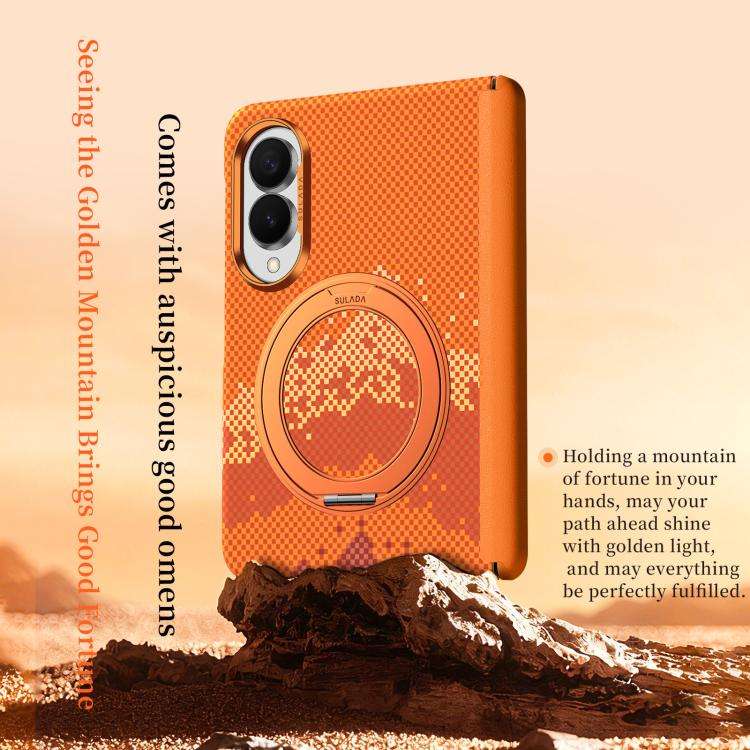 SULADA Kevlar Pixel Grid Texture Rotation Magnetic Holder Phone Case, For Galaxy Z Fold8 5G, For ...