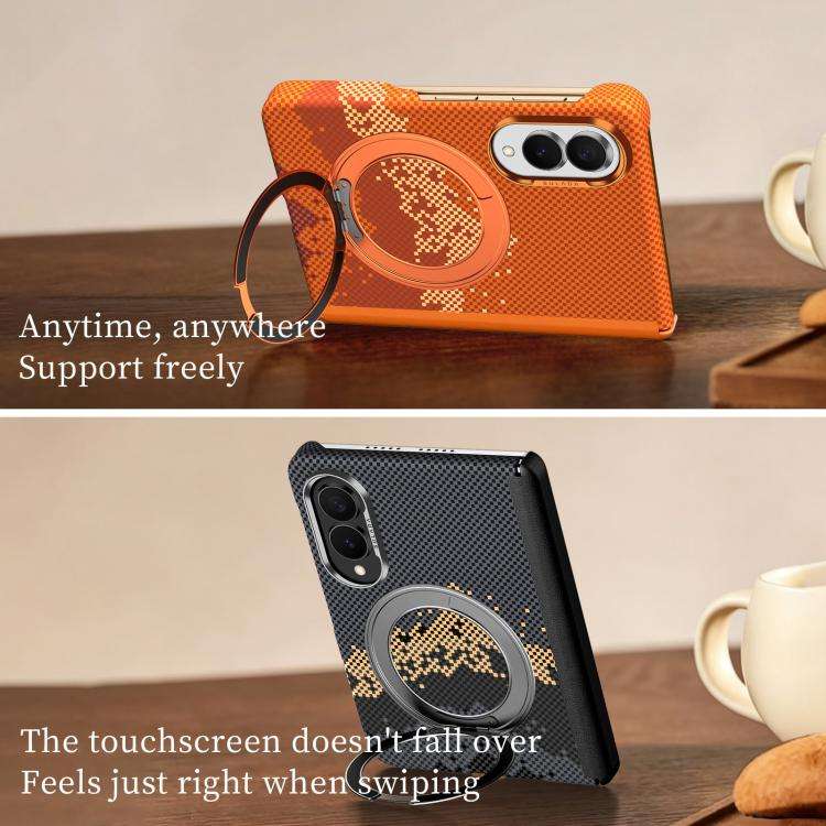 SULADA Kevlar Pixel Grid Texture Rotation Magnetic Holder Phone Case, For Galaxy Z Fold8 5G, For ...