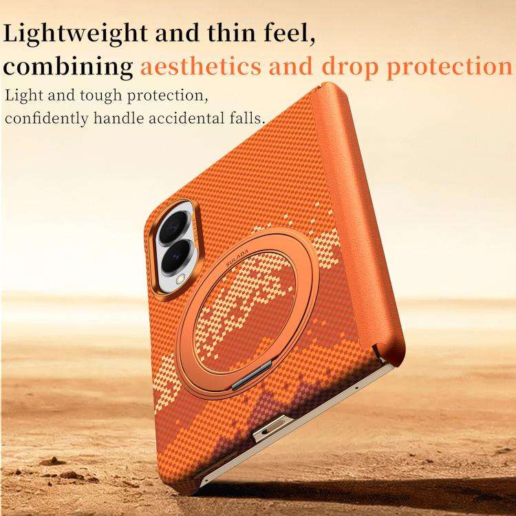 SULADA Kevlar Pixel Grid Texture Rotation Magnetic Holder Phone Case, For Galaxy Z Fold8 5G, For ...