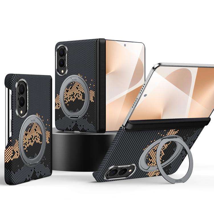 SULADA Kevlar Pixel Grid Texture Rotation Magnetic Holder Phone Case, For Galaxy Z Fold8 5G, For ...