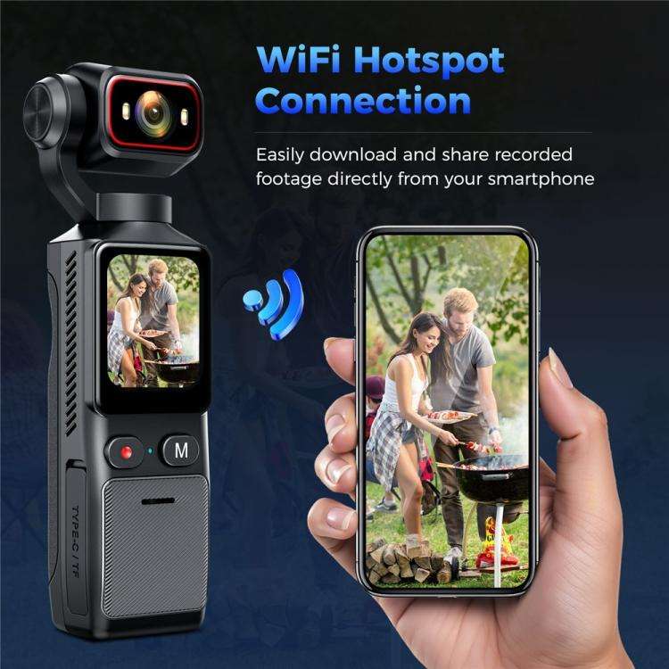 L19 1.69 inch Touch Screen and Wi-Fi Connectivity 4K Action Camera Anti-Shake VLOG Pocket Camera,...
