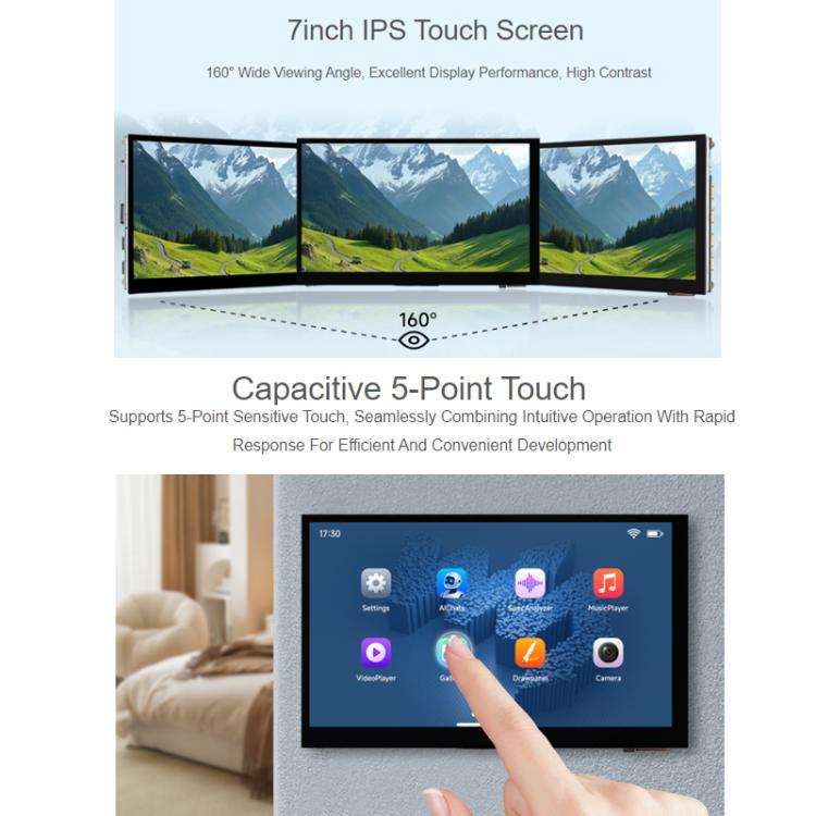 WAVESHARE ESP32-P4-WIFI6 7-Inch Five-Point Touchscreen Development Board 1024x600 Resolution, Bas...