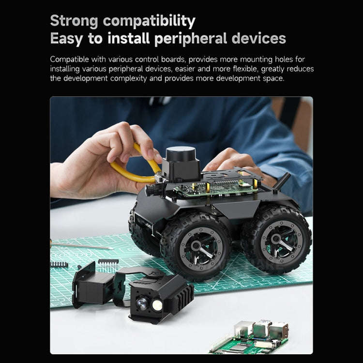 Waveshare WAVE ROVER Flexible Expandable 4WD Mobile Robot Chassis, Onboard ESP32 Module, US Plug,...