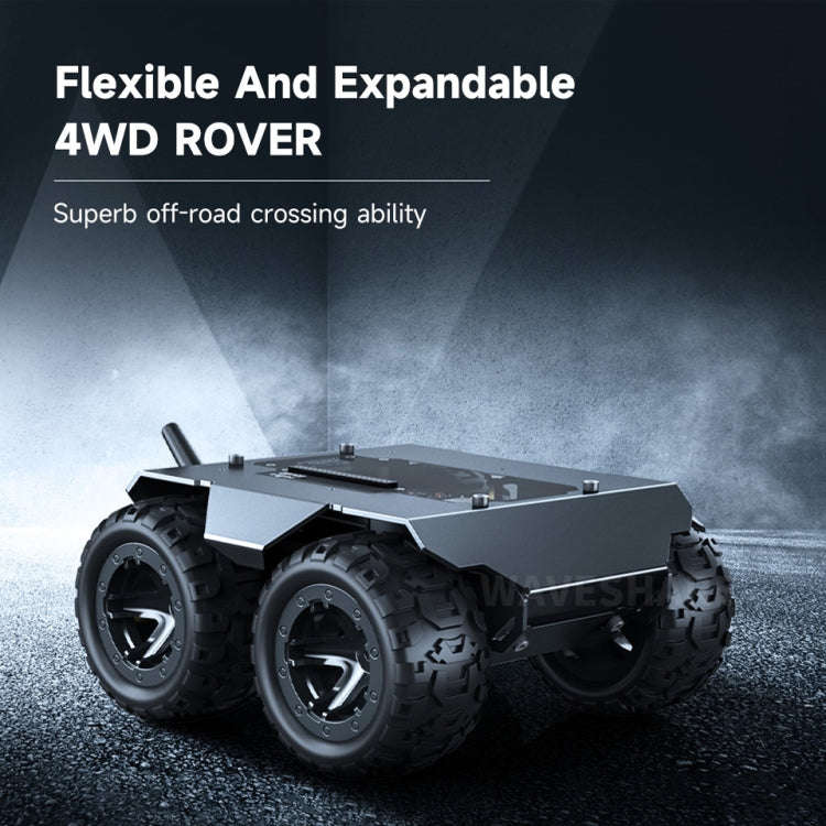 Waveshare WAVE ROVER Flexible Expandable 4WD Mobile Robot Chassis, Onboard ESP32 Module, US Plug,...