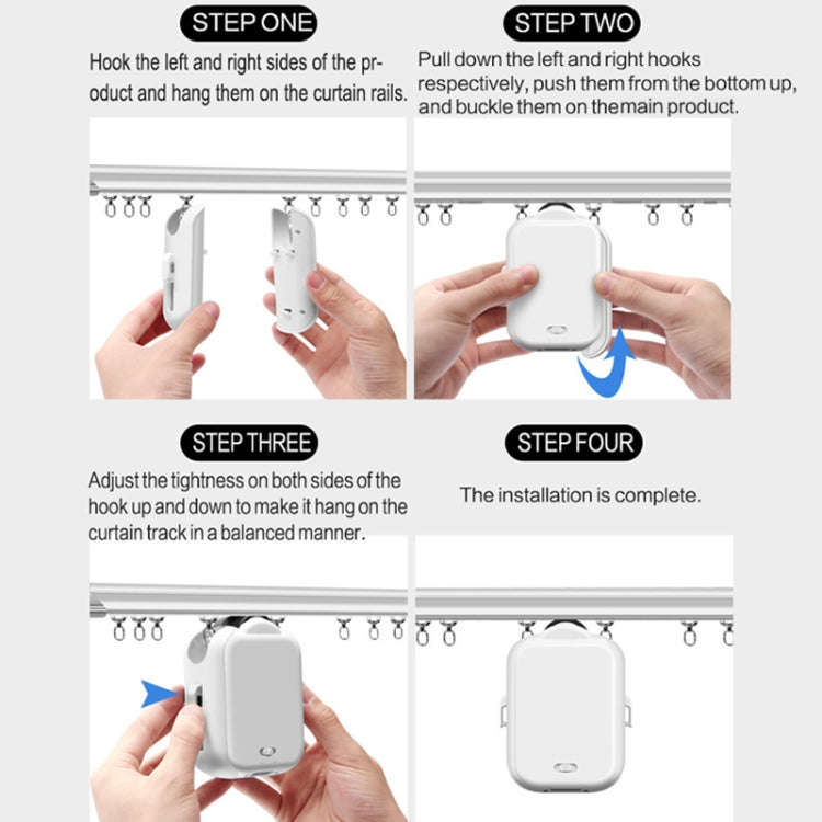 X101 Smart Home Automatic Curtain Machine With RC, Style:, Track Model Single Host, Track Model D...
