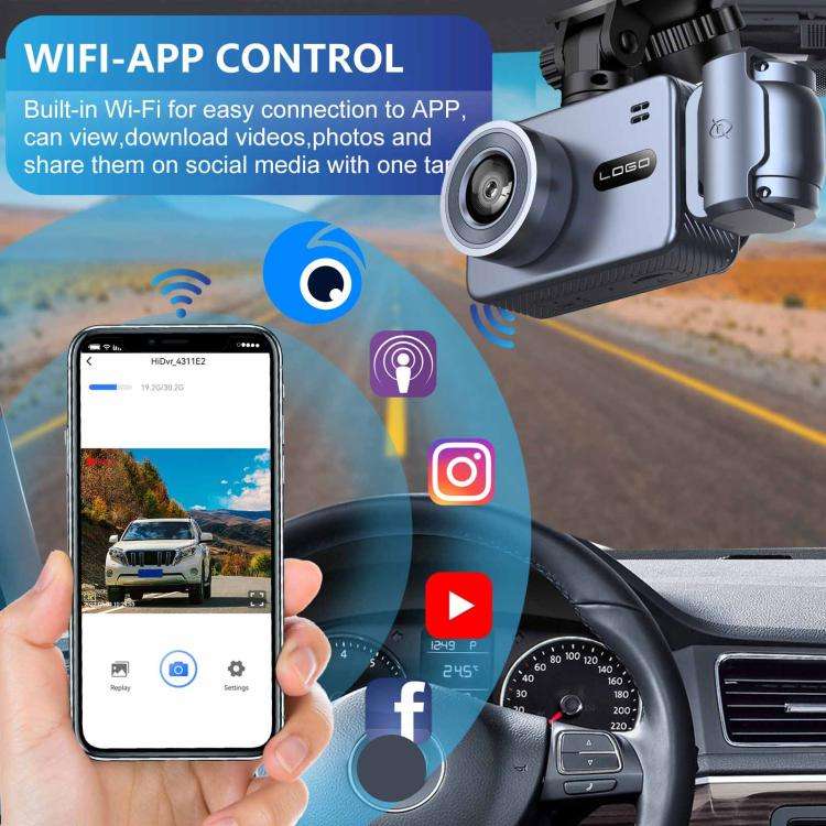 WIFI 4K Three-Lens Car Driving Recorder (G79)