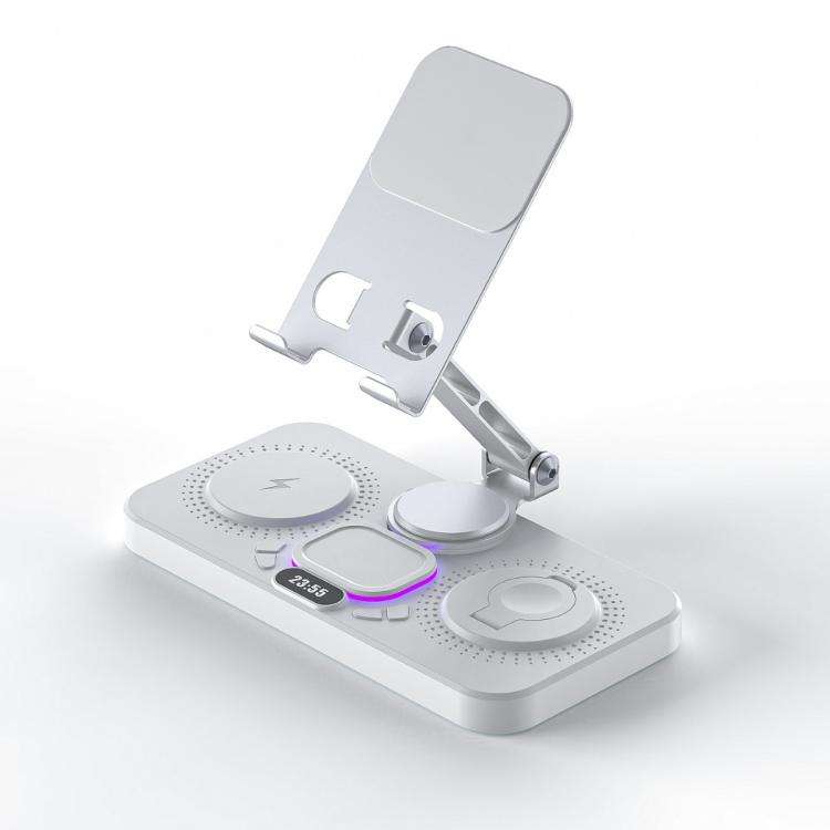 4-in-1 Fast Wireless Charging Station for Phone/Tablet/Apple Watch/AirPods Magnetic Foldable Stan...