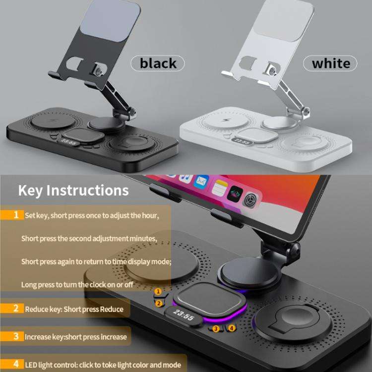 4-in-1 Fast Wireless Charging Station for Phone/Tablet/Apple Watch/AirPods Magnetic Foldable Stan...