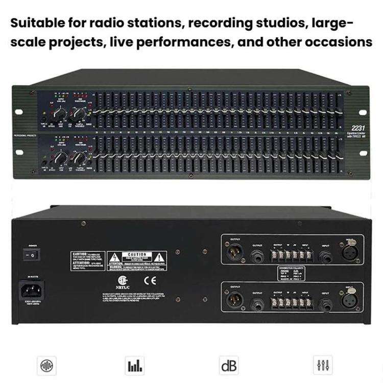 2231 Equalizer Anti-Feedback Audio Performance Stage Conference Effects Processor Noise Reduction...